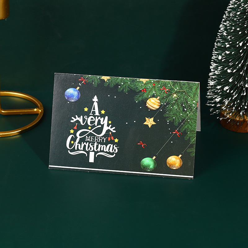 Picture of Cross-Border Amazon Christmas Greeting Card Christmas Eve Handwritten Blessing Card Flower Gift New Year Gift Card Manufacturer