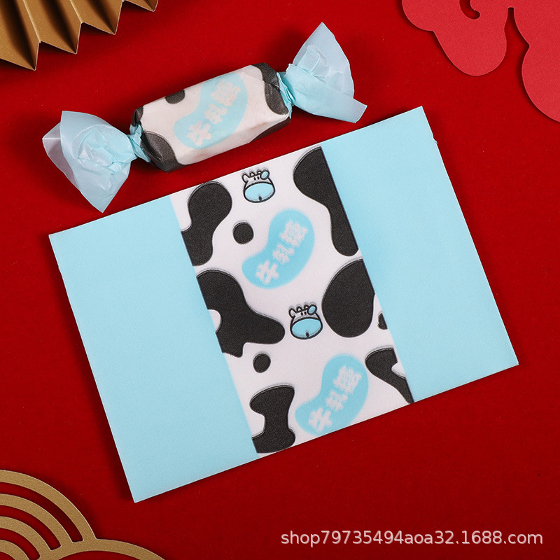 Picture of Nougat Wrapping Paper 100 Baking Handmade Cute Candy Paper Silicone Paper Self-sealing New Year's Sugar Paper Bag