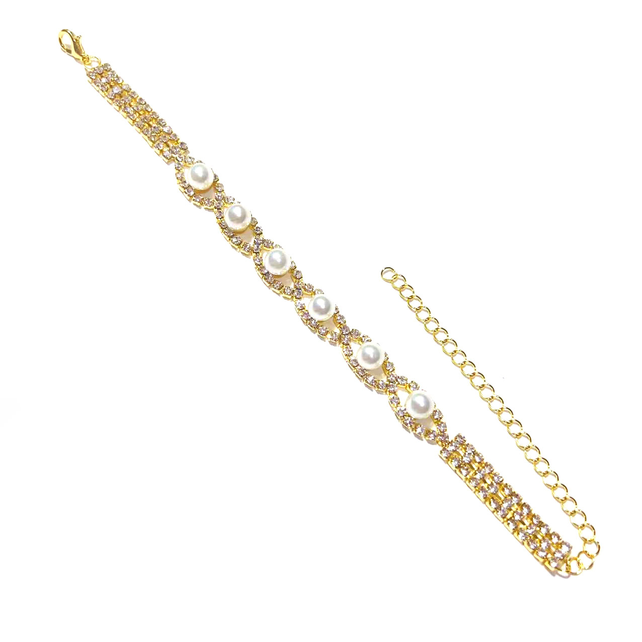 Picture of Europe and the United States cross-border exquisite luxury rhinestone full diamond pearl anklet simple fashion diamond foot decoration manufacturers wholesale