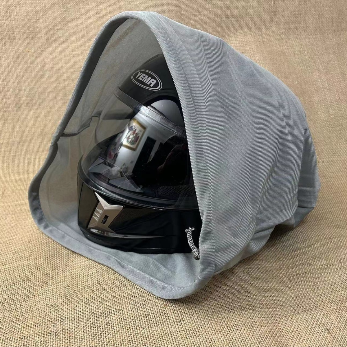 Breathable flannel gray helmet bag electric car motorcycle breathable helmet bag dust bag helmet storage bag