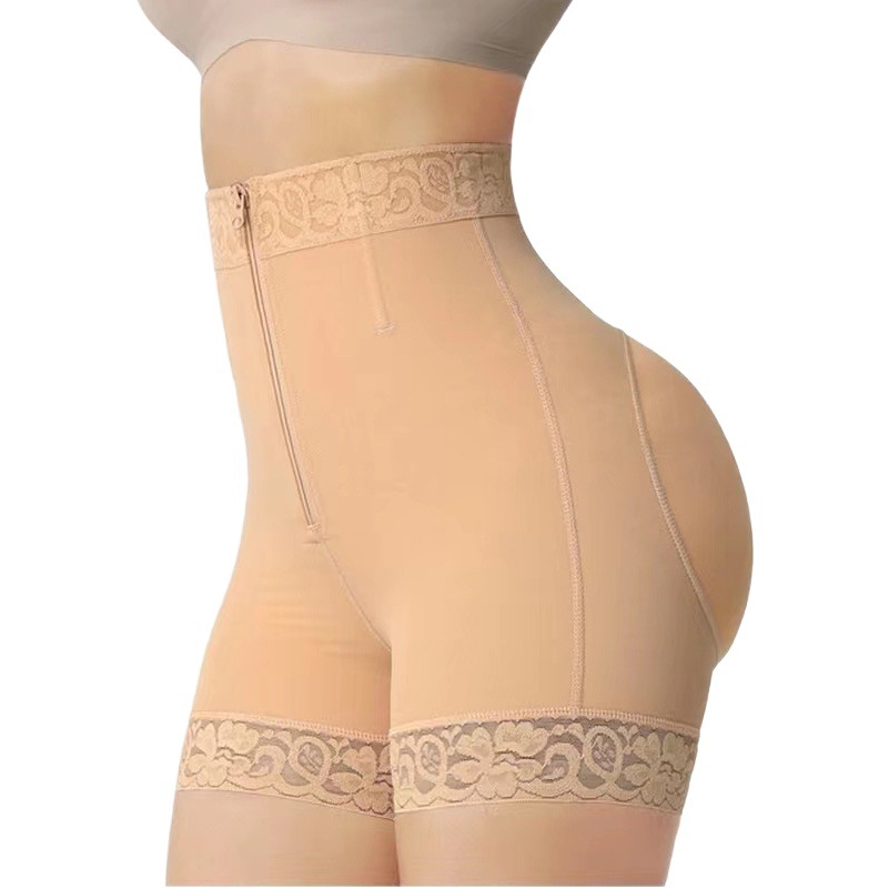 Cross-border New Hip Beauty Clothes Abdominal Pants Zipper Hip Lifting Pants Artifact Hip Breathable Postpartum Body-shaping Pants