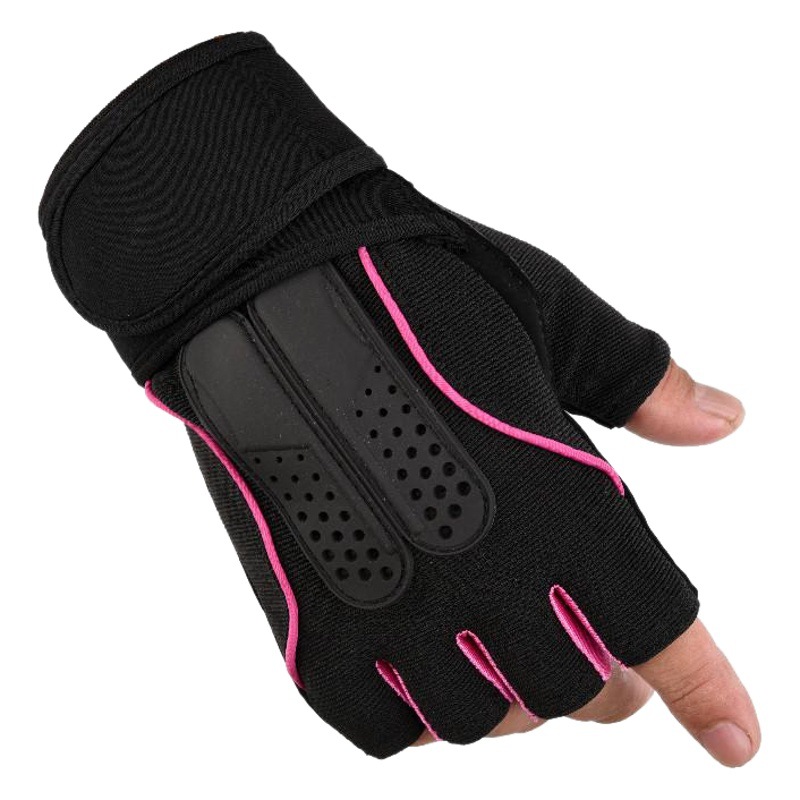 Fitness Half Finger Gloves Men's Long Wrist Guard Outdoor Sports Riding Weightlifting Ventilation Equipment Dumbbell Sports Amazon
