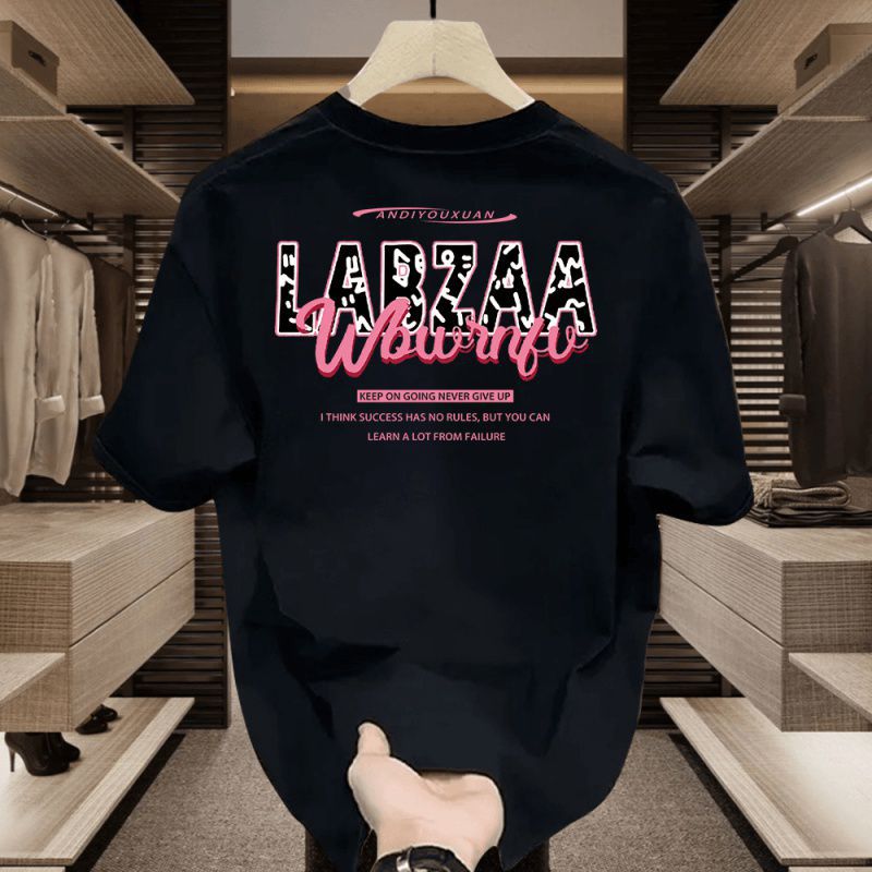 Cross-border American Style Trendy Handsome Heavy Cotton Short-sleeved T-shirt for Young Men and Women Summer Instagram Popular Brand Street Loose Trend