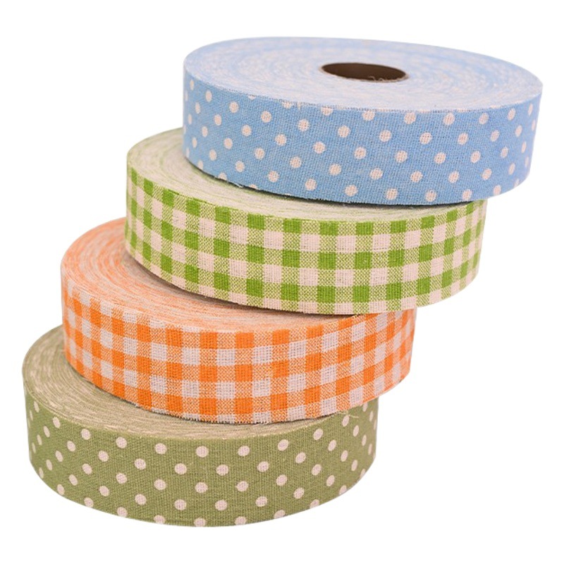 Kindergarten Huanchuang Handmade Material Small Fresh Plaid Wave Dot Hemp Lace Roll Class Classroom Decoration diy
