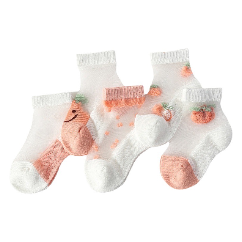Picture of Spring and summer new cartoon children's ice silk socks summer mesh hollow baby socks ultra-thin glass silk girls socks