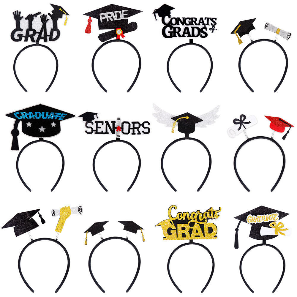 Graduation season decoration new hairband university kindergarten graduation ceremony photo props bachelor cap certificate headband