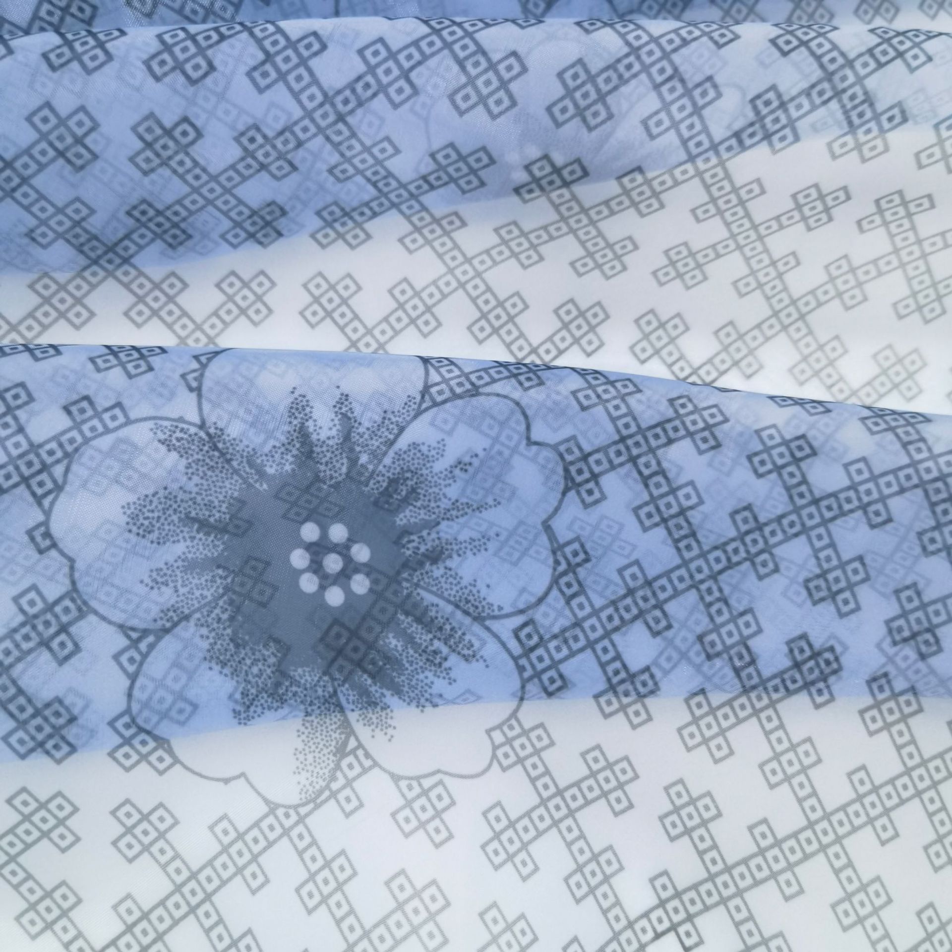 Digital printed organza summer dress fabric children's clothing drape translucent shirt fabric Hanfu flowing skirt