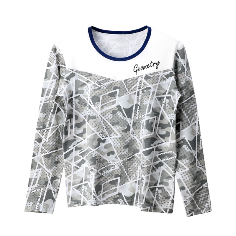 Picture of Men's Basic Underwear Single Piece Thin Top Cotton Autumn Coat Comfortable Large Round Neck Breathable Fall Coat for Young Men