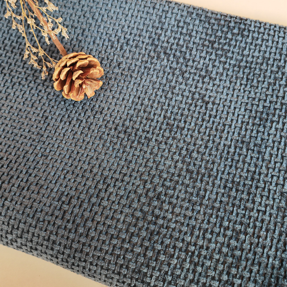 Picture of F508 in stock Straight Supply Oblique Fishing Net Pattern Chenille Sofa Cotton Linen Fabric Sofa Cover Pillow Cushion Linen Fabric