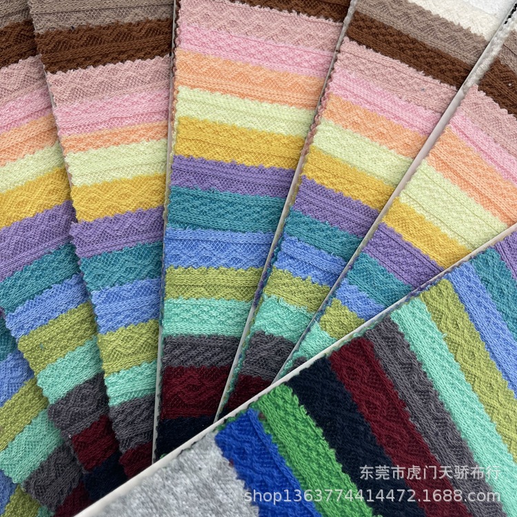 In stock supply knitted jacquard casual clothing swimsuit yoga clothes jacquard material 260g gourd Jacquard