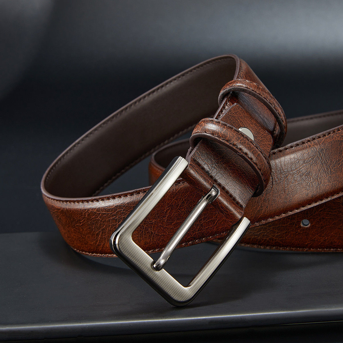 Picture of Paul Genuine Leather Cowhide Retro Belt Two-Color Small Pin Buckle Business Belt Casual Men's Trendyy Versatile Trouser Belt