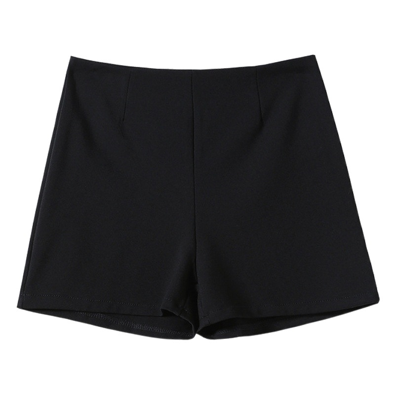 Black Suit fleece-lined Shorts Women's Autumn and Winter Outer Wear All-match Casual Leggings High Waist Slimming Tight Hip