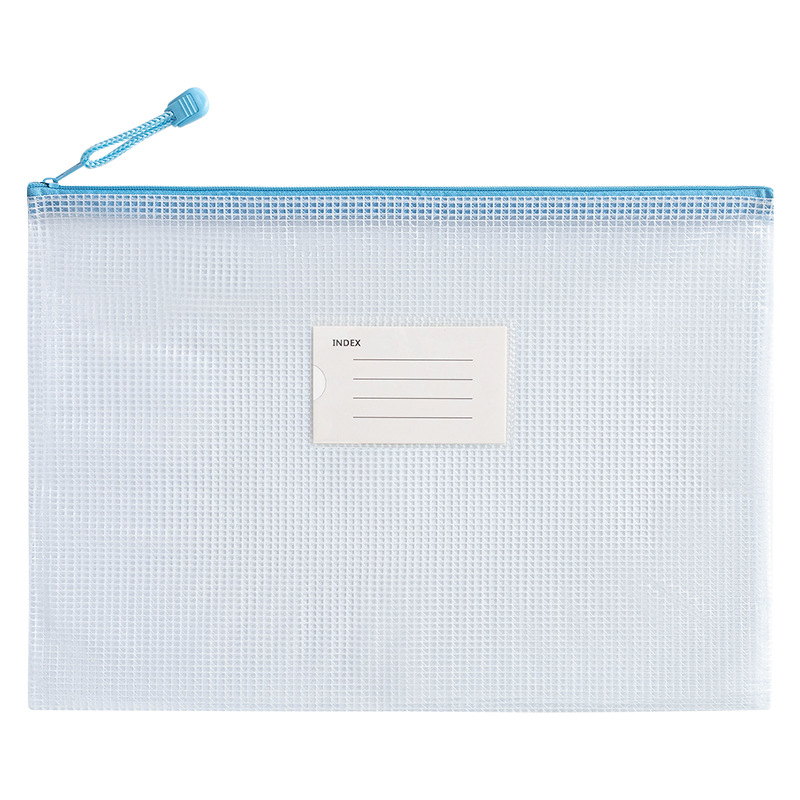 Picture of A4 Thickened Grid Document Bag Student Subject Classification Bag PVC Transparent Waterproof Zipper Storage Bag Information Bag