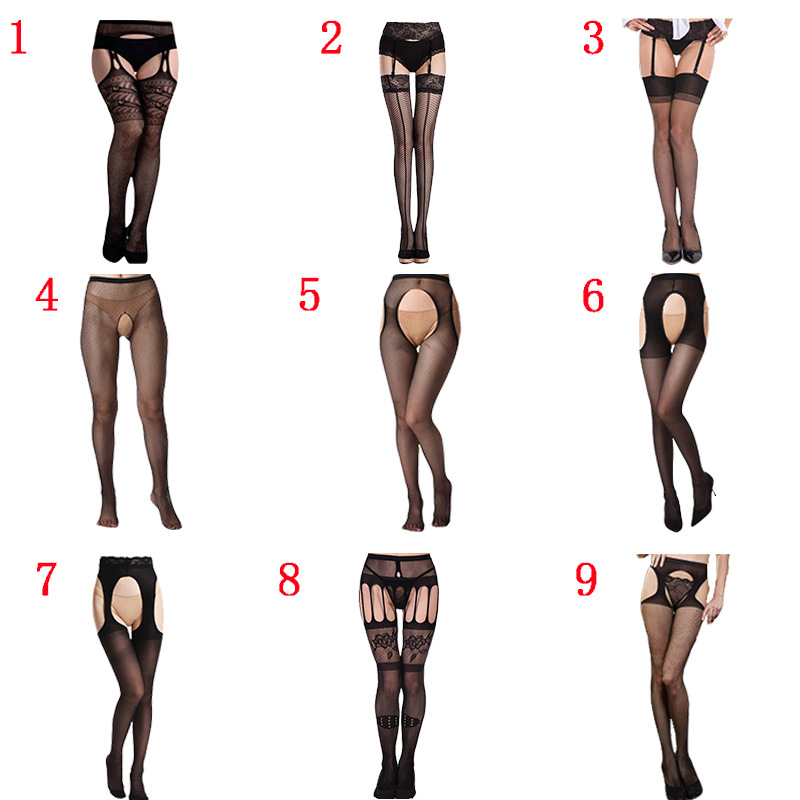 Sexy Underwear Sexy Pants Tennis Stockings Small Net Four-sided Open-end Hanging Socks Hanging Socks Perspective Fishing Net Eye Open-end Socks