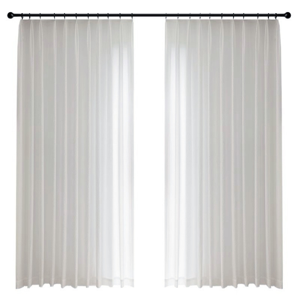 Picture of Curtain Gauze Manufacturer Fabric Wholesale Finished Product Cross-Border Foreign Trade Window Screen Crumpled Seersucker Light-Transmitting and Opaque White Gauze