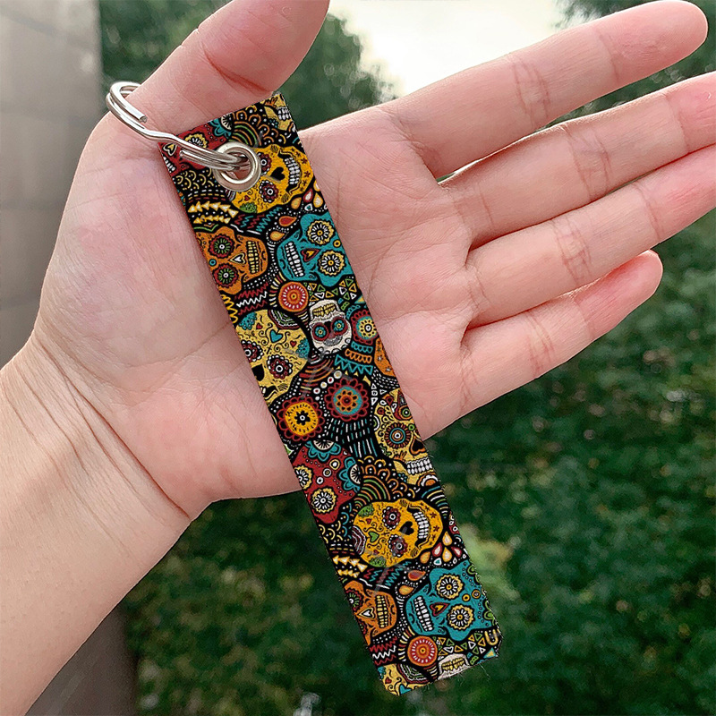 Picture of Amazon AliExpress European and American popular skull skull pu leather keychain wholesale in stock bag pendant