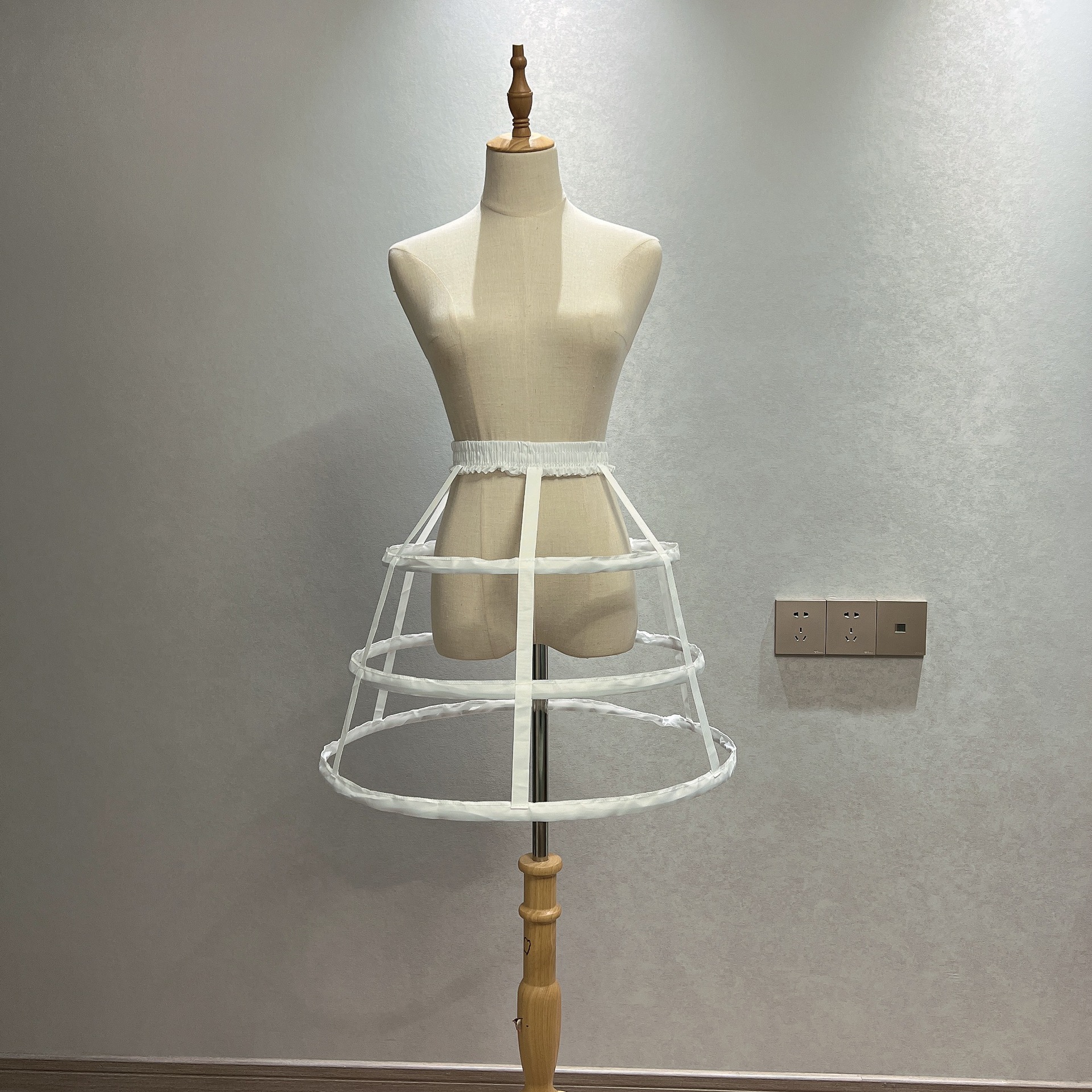 Picture of Hollow Bird Cage Skirt with Fish Bones, Two, Three, Four, Five Steel Black and White Cosplay Violent Lolita See-Through Petticoat