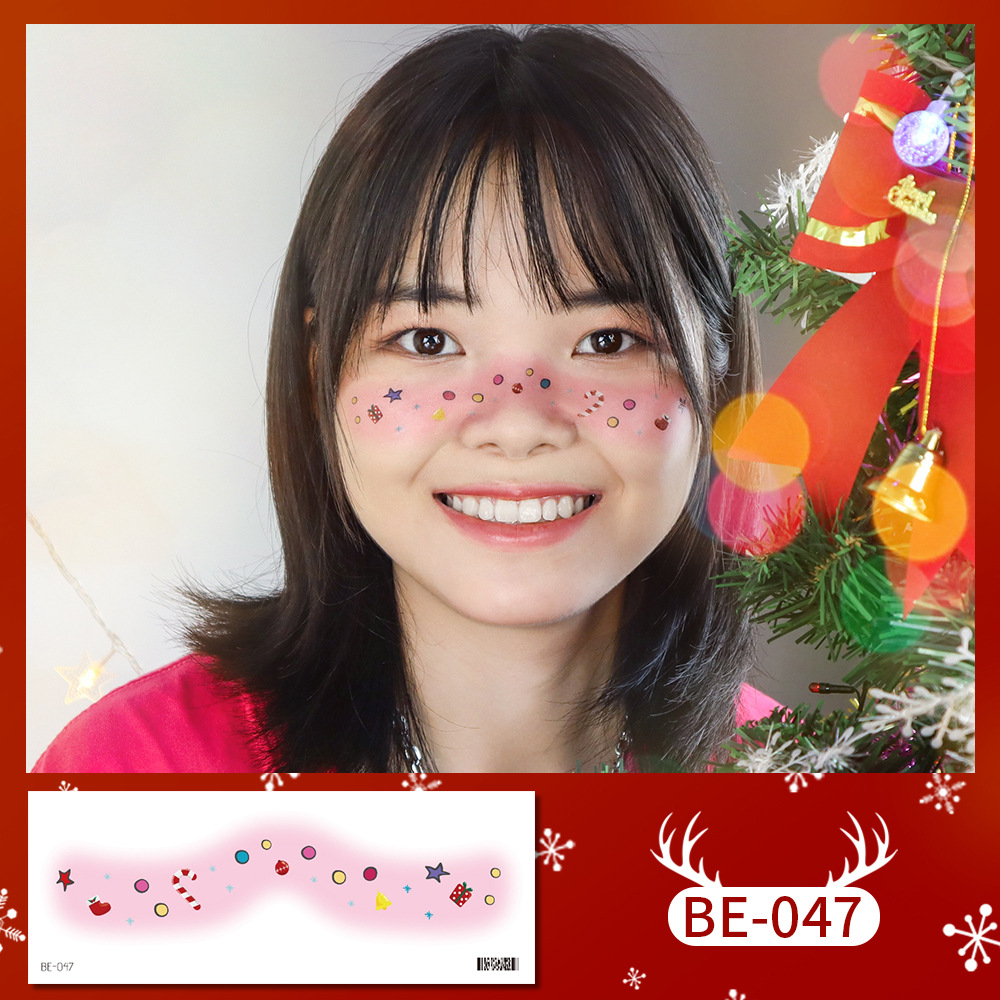 Picture of New cute Christmas face tattoo stickers love snowflake elk girl blush makeup face stickers cross-border in stock
