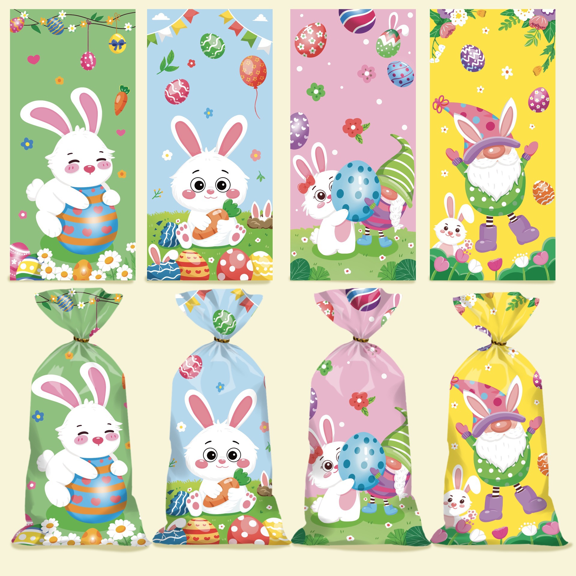 Easter Candy Opp Transparent Flat Pocket Biscuit Plastic Packaging Bag Gift Bag Children's Day Snack Small Bag
