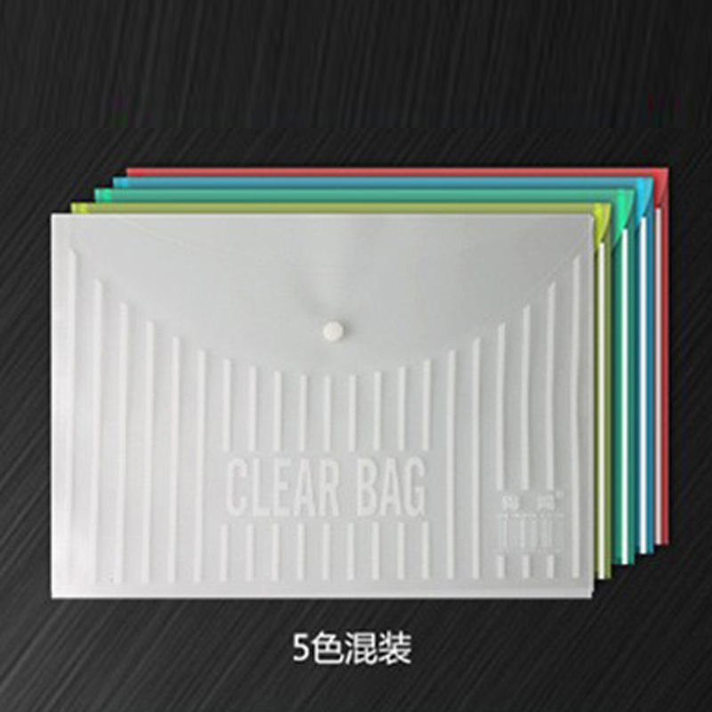 Picture of A4 File Bag Transparent Thickeneded Student Large Capacity Test Paper Storage Bag Office File Information Snap Bag Wholesale