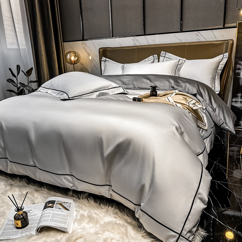 Picture of Light Luxury 160 Long-staple Cotton Cotton Four-piece Set Cotton Bed Sheet Quilt Cover Class A Maternal and Infant Grade Three-piece Bedding