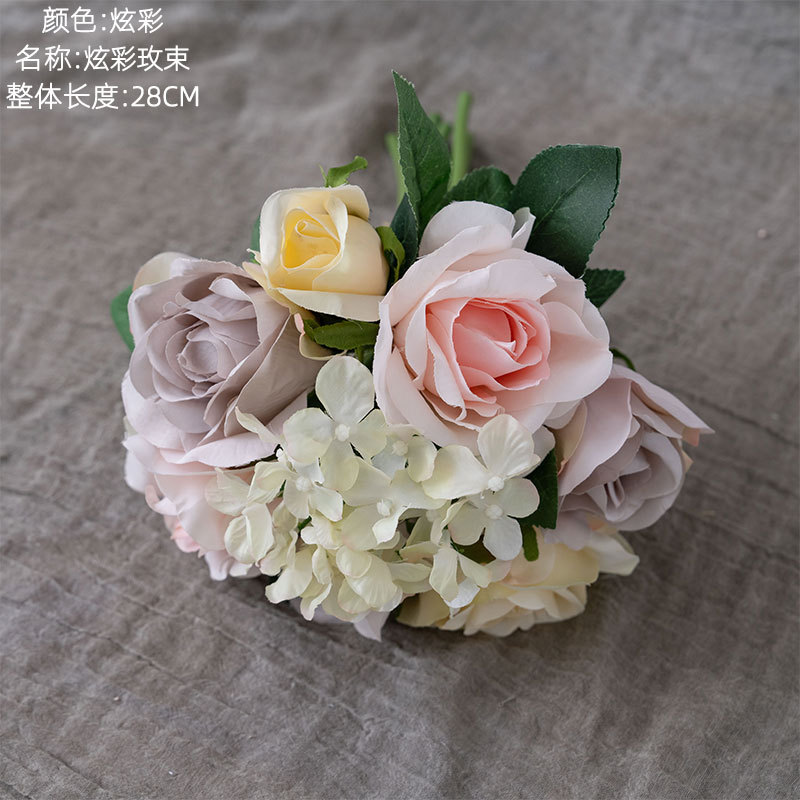 Picture of Factory sales rose color flowers wholesale home decoration wedding supplies holding flowers bouquet GF12510