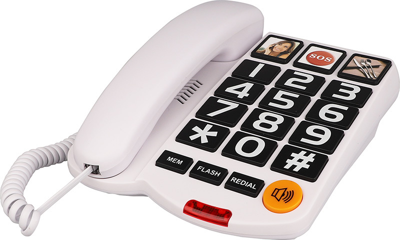 Picture of American telephone set for the elderly wired large digital key volume adjustment fixed line cross-border English packaging
