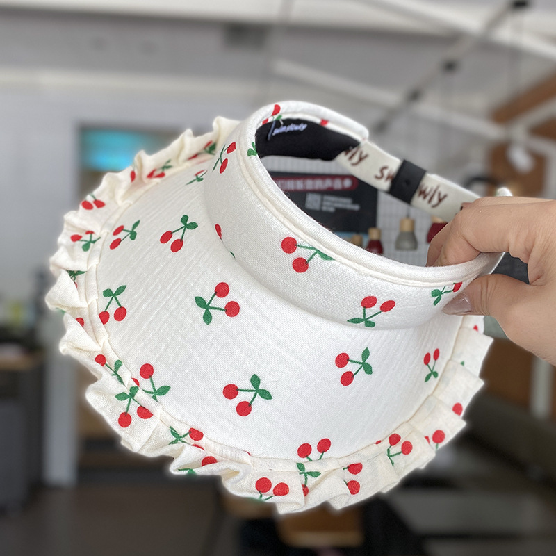 Picture of Children's Hat Summer Korean Style Girls' Lace Big Eave Sunshade Empty Top Hat Baby Female Travel Sunscreen Baby Sun