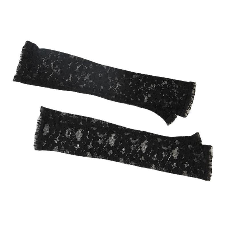 Picture of Factory Lolita Hand Sleeves Long Lace Gloves Sun Protection Sleeves Sexy Sexy Thin Fingerless Arm Sleeves Wholesale