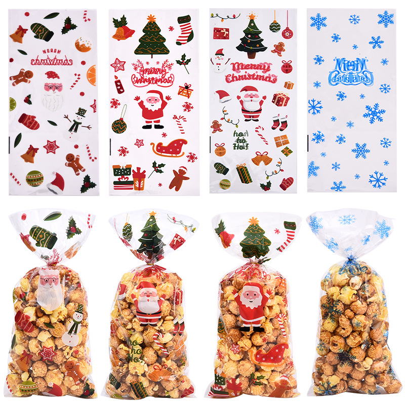 New Christmas Festival OPP flat mouth western point bag jewelry bag candy cookie biscuit bread packaging cellophane bag