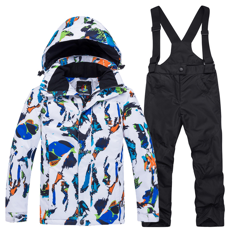 Picture of New Children's Ski Suit suit Boys' and Girls' Outdoor Thickened Warm Ski Two-Piece Set