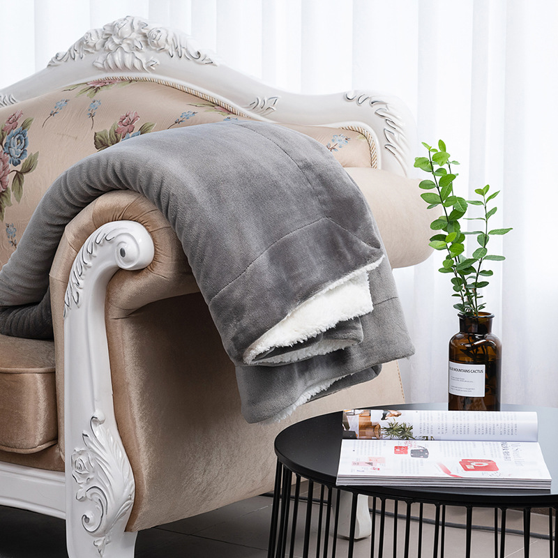 Amazon's Popular Home Thickened Double-Layer Flannel Blanket Lazy Tv Blanket Winter Office Warm Blanket