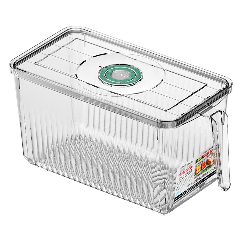 Food grade PET refrigerator storage box kitchen food preservation organizing box fruit and vegetable drawer storage box
