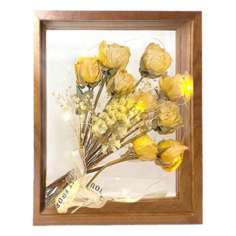 Picture of Dried flower photo frame double-sided transparent frame wholesale DIY three-dimensional hollow handmade creative dry rose photo frame manufacturers