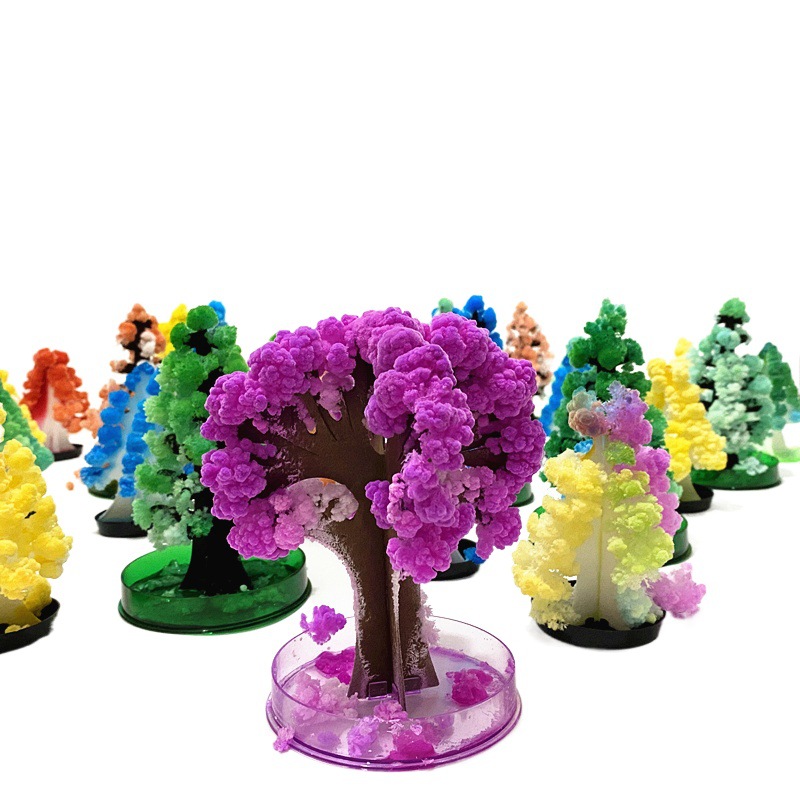 Decompression educational toy DIY experimental paper tree will blossom colorful crystal Christmas tree magic cherry tree