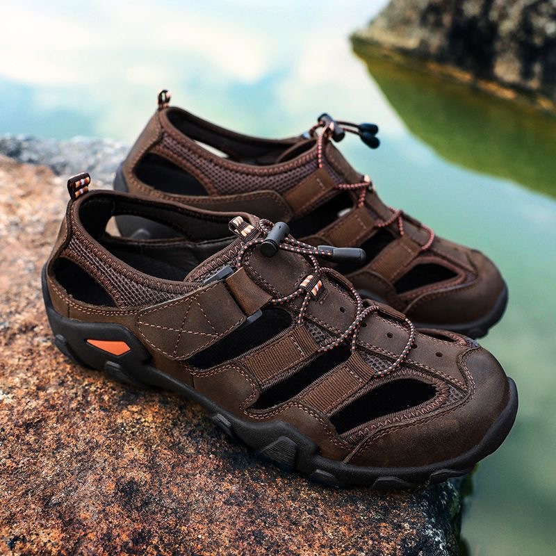 2024 New Summer Casual Hollow Sandals Beach Shoes All-match Running sneaker Soft Sole Men's Cross Border Shoes