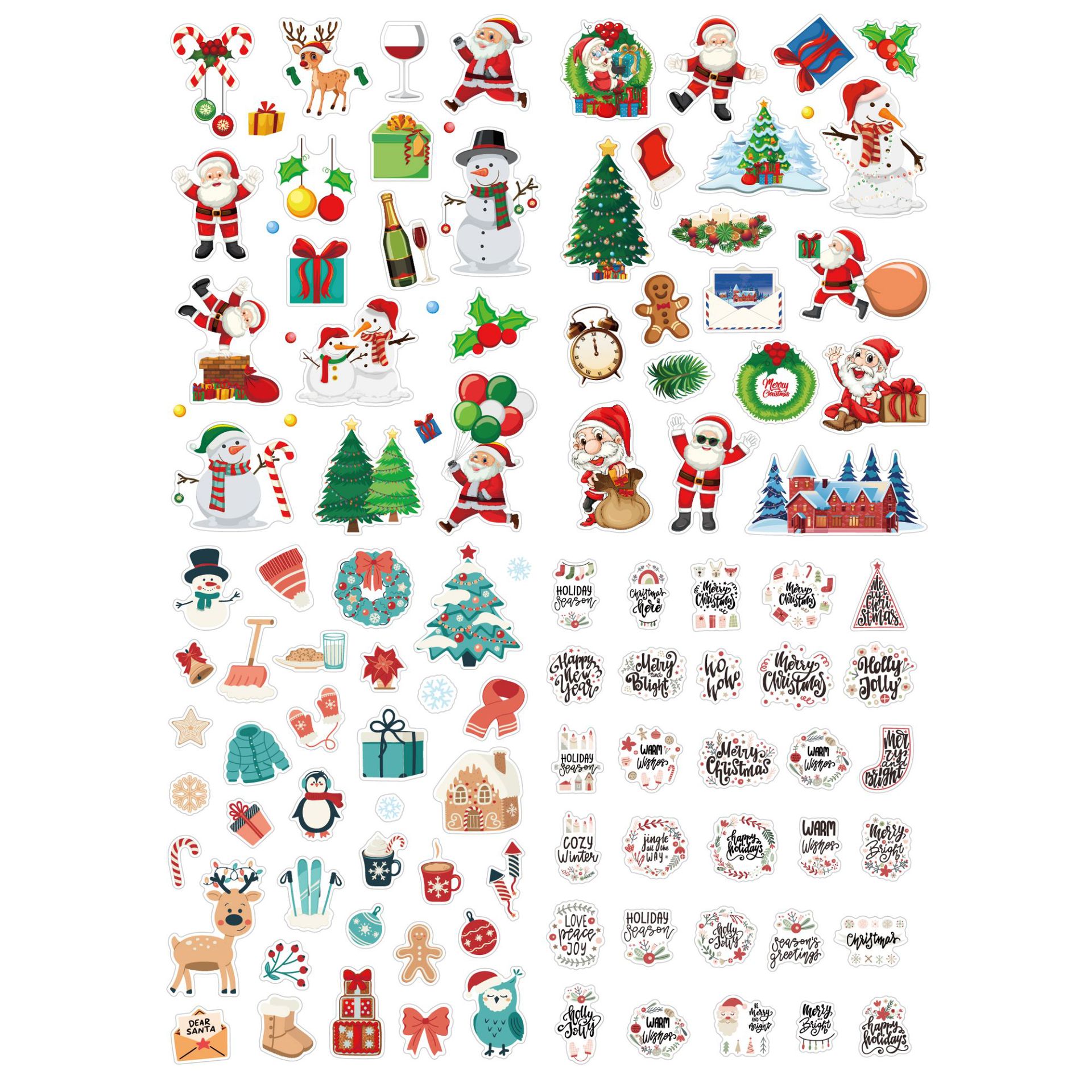 Picture of Cross-Border Christmas Stickers Kidsren's Cartoon Gifts Snowflakes Old Man DIY Party Decoration Handbook Christmas Stickers