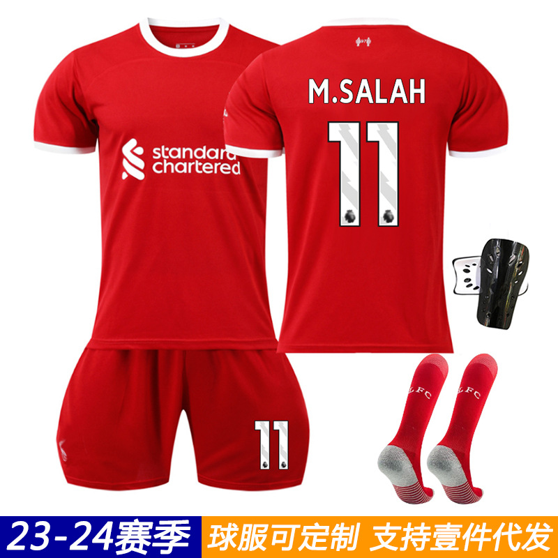 23-24 Liverpool Jersey Home 11 Salah 4 Van Dijk 66 Arnold Jersey Football Jersey Set Wholesale