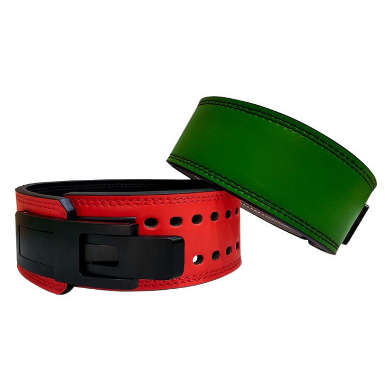 In stock cowhide fitness belt squat hard pull waist support sports protective gear professional quick buckle weightlifting power lifting wholesale