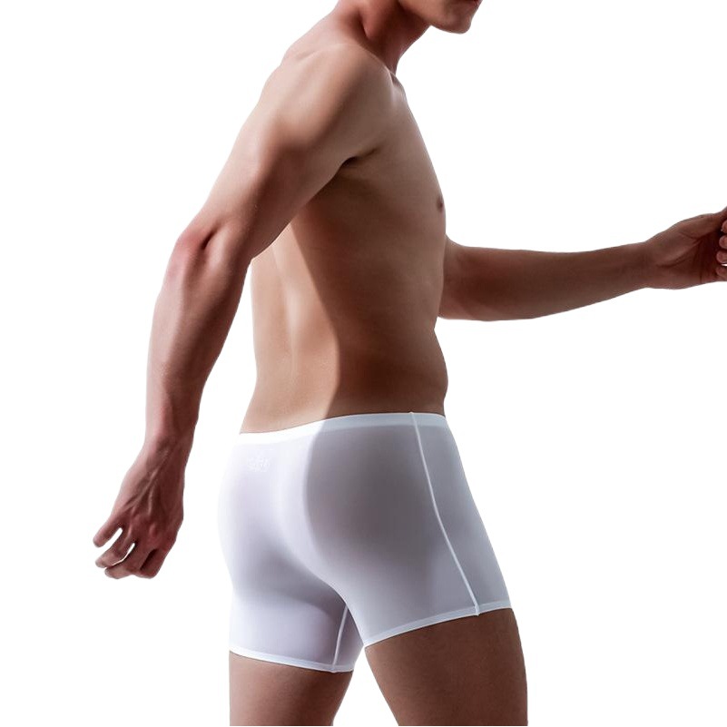 Summer men's underwear breathable shorts men's ice silk 3D die bottom crotch boxer pants seamless ultra-thin boxer shorts