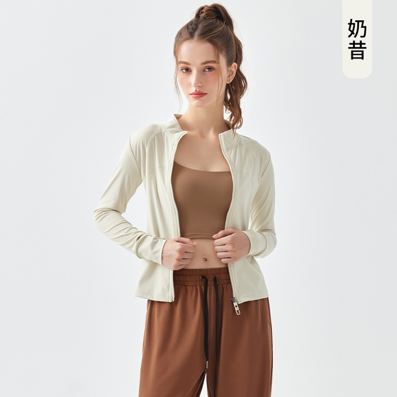 Picture of New Cross-border Sports Jacket Women's Long-sleeved Fitness Clothes Spring and Autumn Top Yoga Cardigan Running Yoga Clothes Blouse