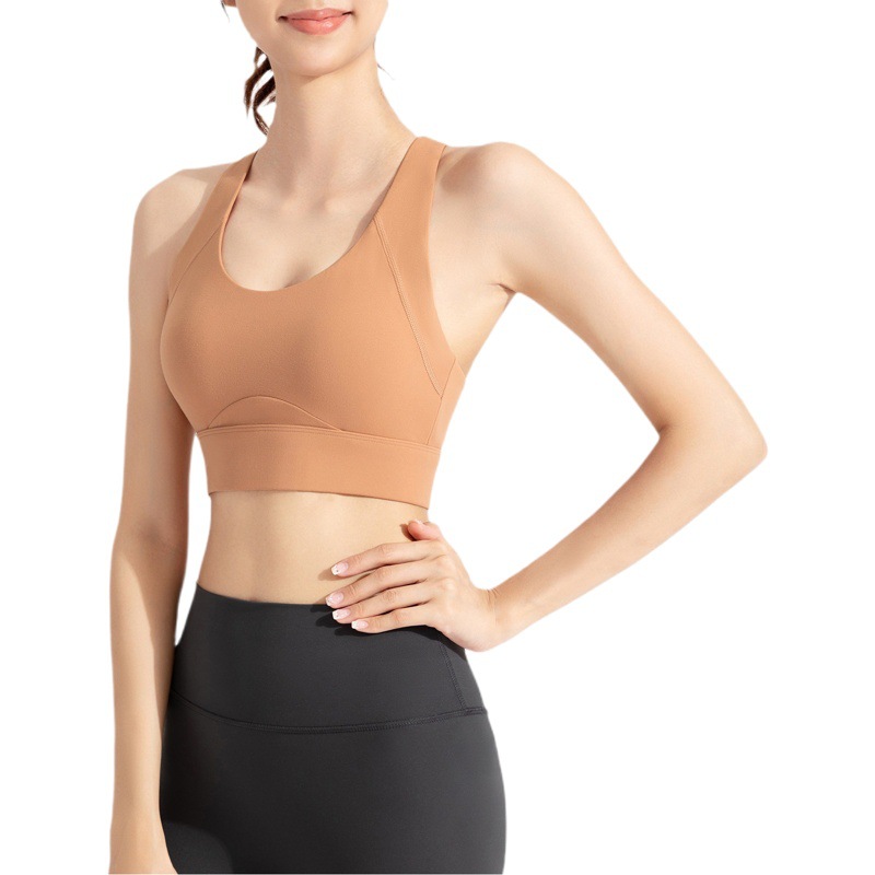 New Antibacterial All-In-One Sports Bra for Women Nude Shock-Proof Push-Up Yoga Bra Gym High-Intensity Vest