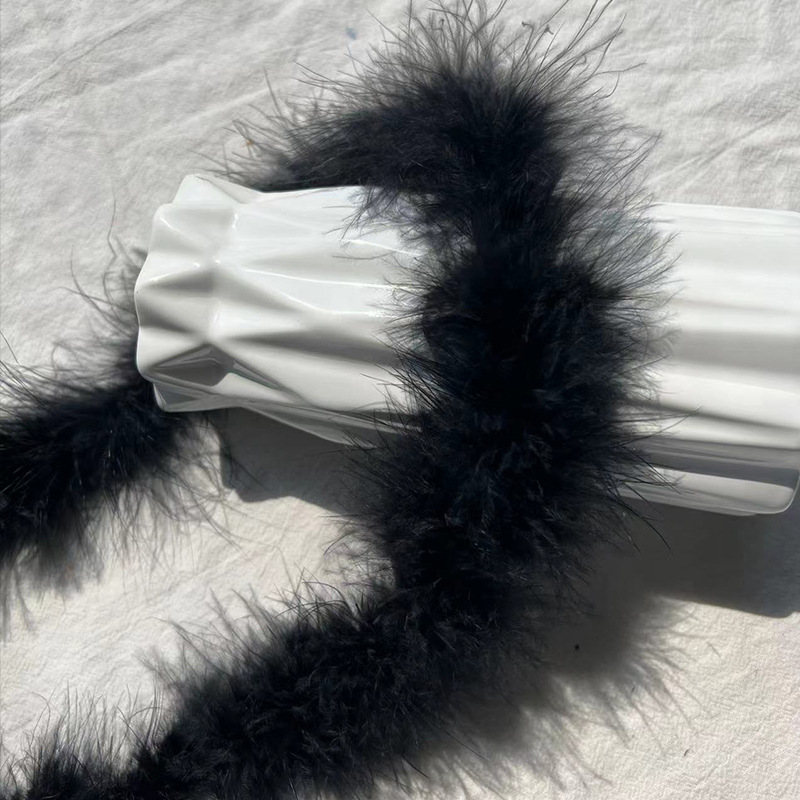 Picture of New products wholesale full fluffy feather strips Turkey wool strips wedding festival jewelry clothing luggage decorative feathers 2 meters 1
