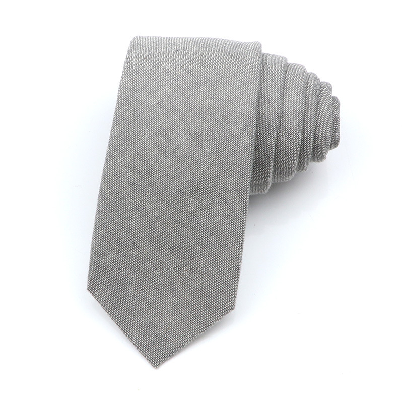 Picture of Cotton and linen tie men's tie casual fashion tie 18 color 6cm ultra narrow tie spot