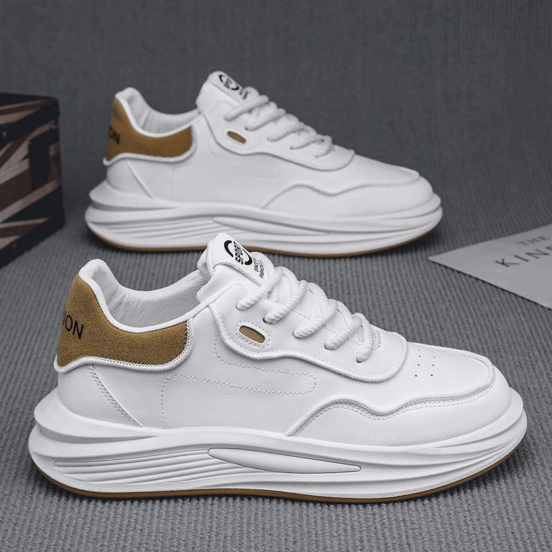 White Shoes Men's Spring 2025 New Explosions All-match Casual Sneakers Trendy Fashion Breathable Sports Shoes Men's