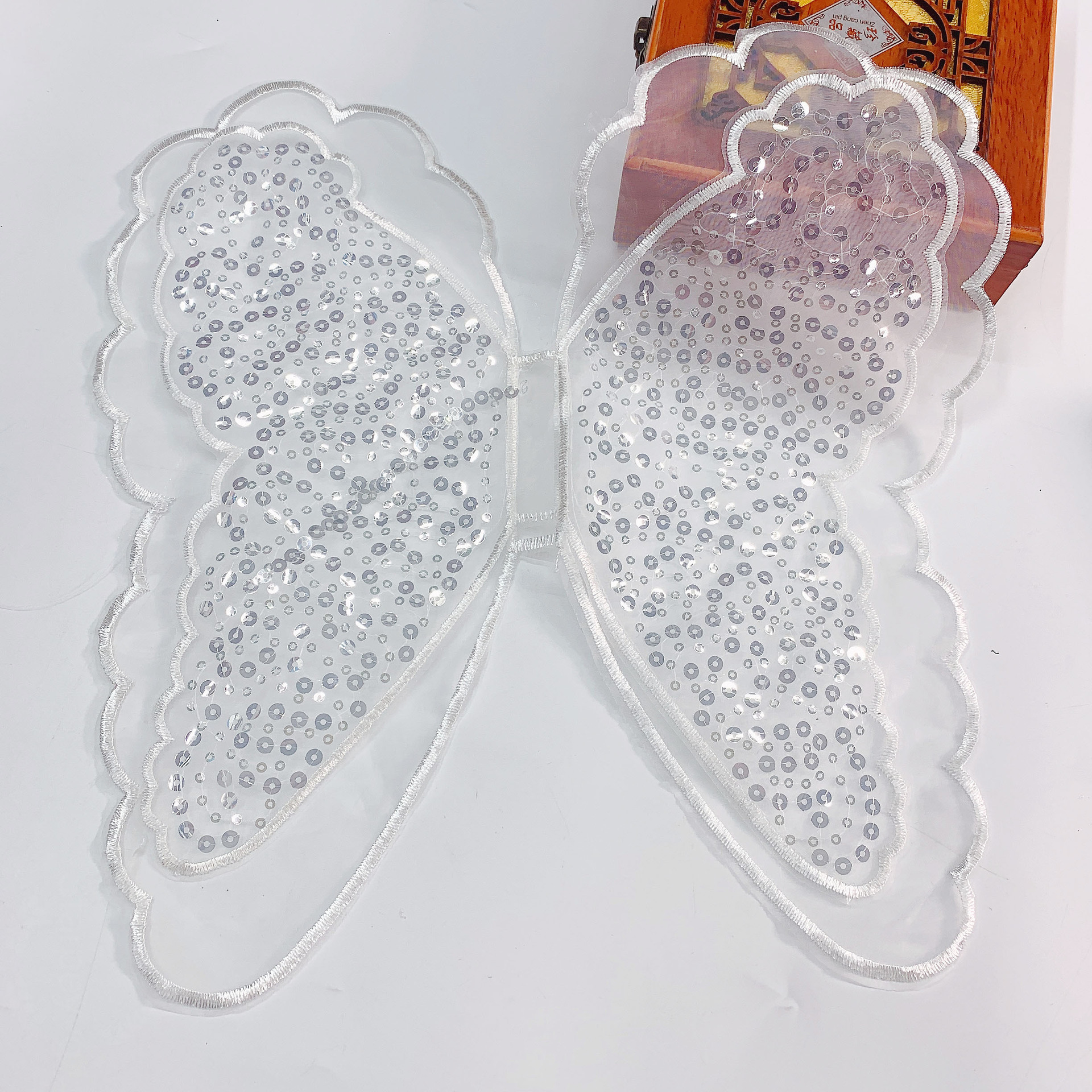 Good Lace Lace Explosions Beauty Clothing All-match Embroidered Big Butterfly Bead Double-layer Organza Collar Collar