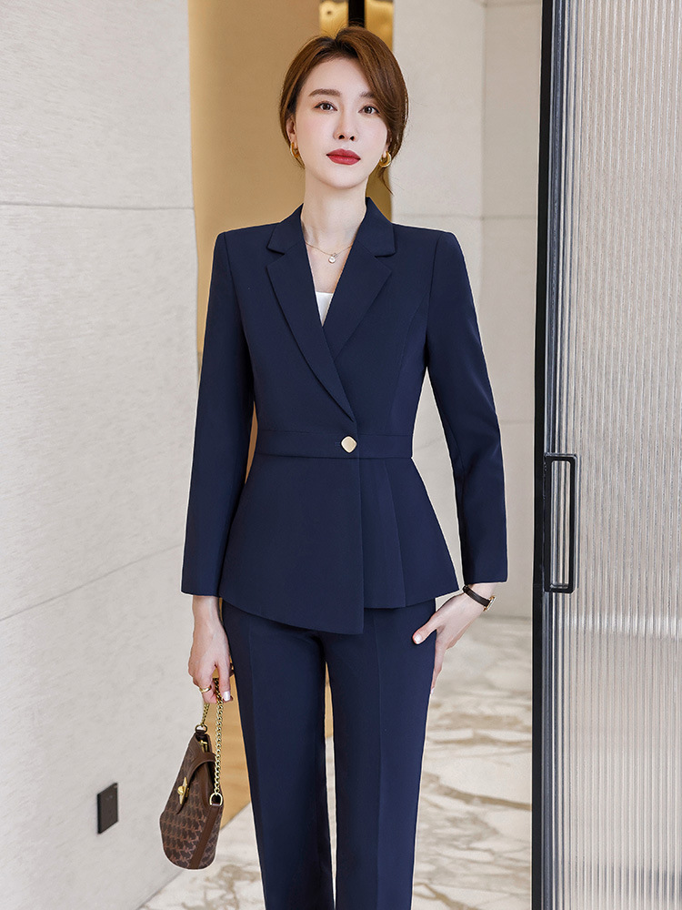 Picture of Grey Professional Suit Female Dress Hotel Manager Interview Civil Servant Work Clothes Suit Jacket Female Spring and Autumn