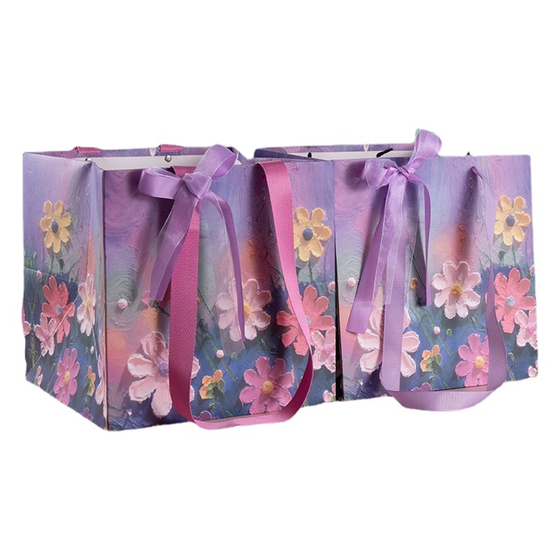 Square Gift Bag Flower Packaging Bag Floriculture Tote Bag Valentine's Day Gift Bag Big Size Flower Shop Flower Bag