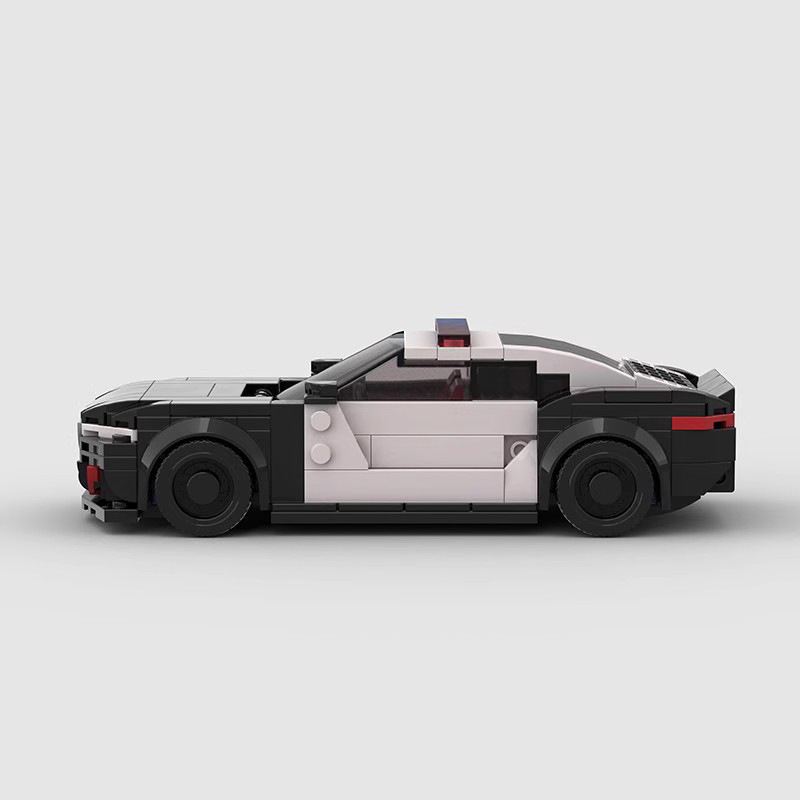 Picture of Compatible with Lego MOC building blocks small particles BMW M8 police car racing series 8 grid car puzzle assembled children's toys