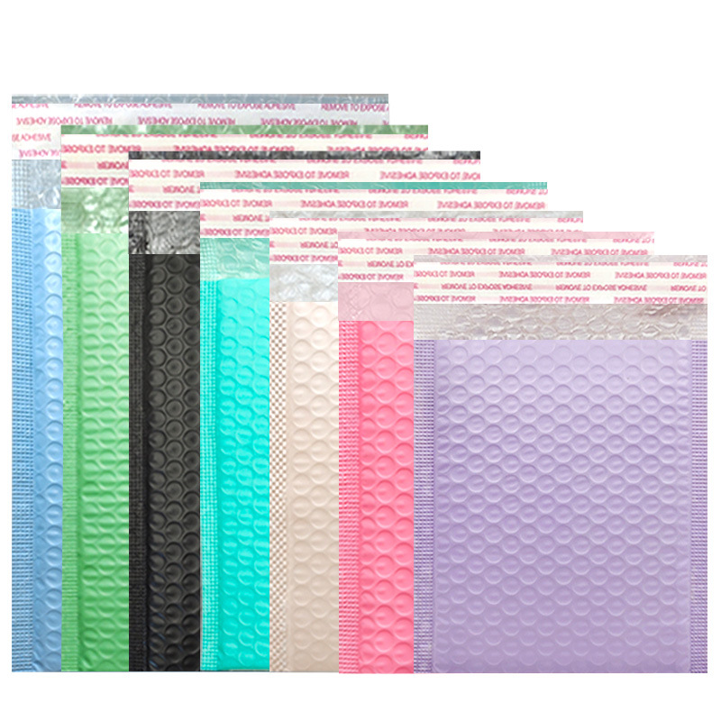 Color co-extruded film bubble envelope bag express packaging bag white print square same style bubble bag clothing bubble bag